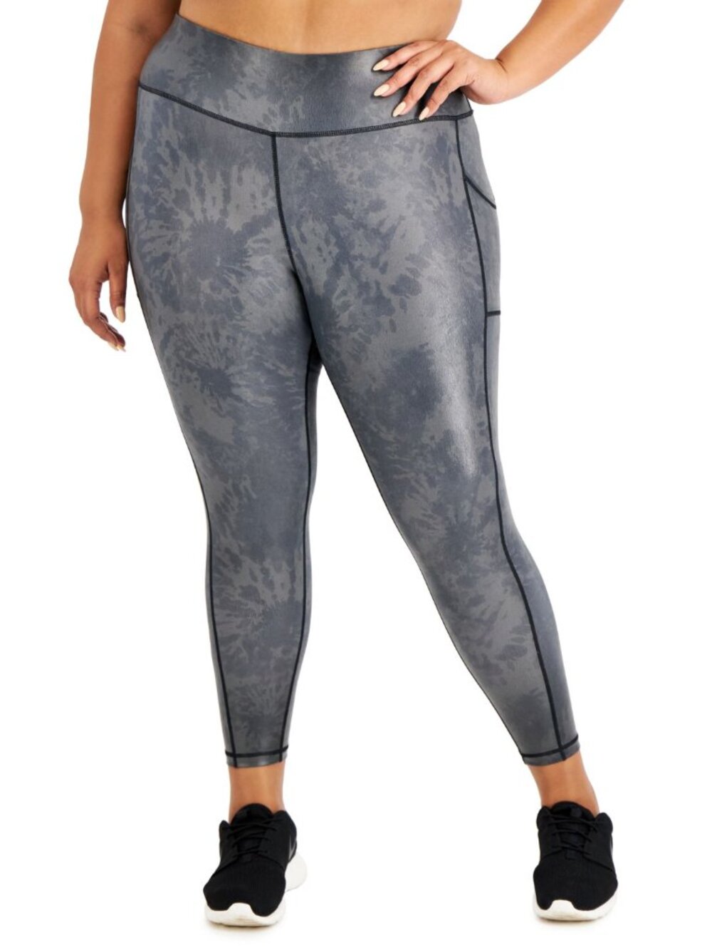 Ideology Womens Activewear Plus Size Active Shine 7/8 Leggings